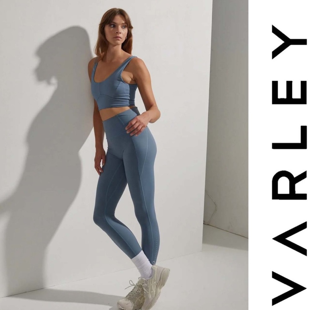 Varley Let’s Go Night Running Leggings in Blue Mirage